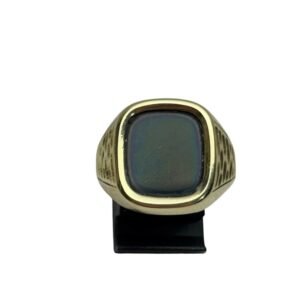 Zegelring onyx met reliëf 14k goud